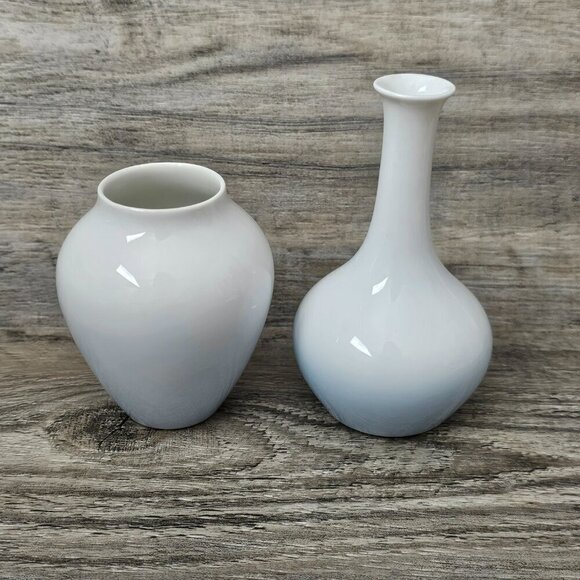 Bing & Grondahl B&G Copenhagen Vintage Porcelain Floral Vase Set of Two - Picture 3 of 9